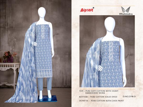 Bipson Mahindra 2198 Soft Cotton Embroidery Dress Material